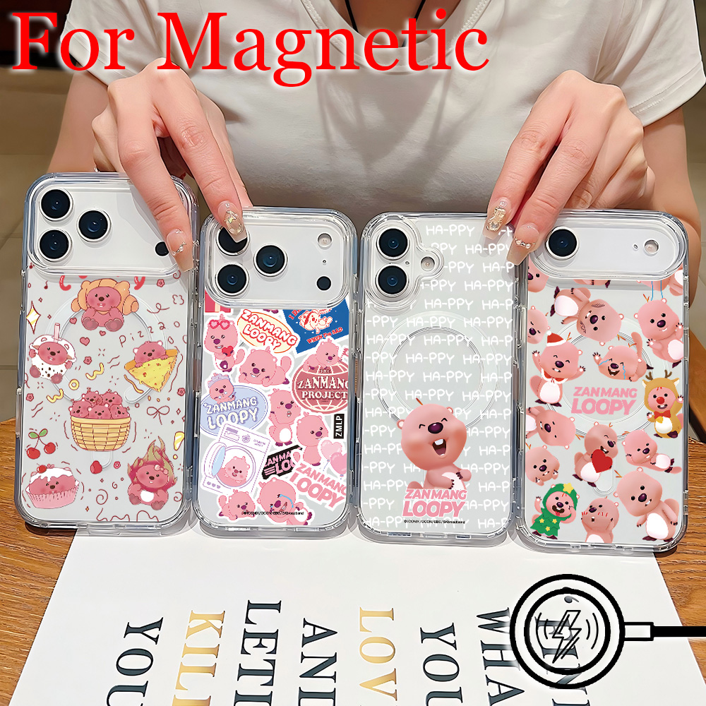 Phone Cases Loopy - เคสโทรศัพท์แม่เหล็ก L-Loopys ลายการ์ตูนน่ารัก สำหรับ Samsung Galaxy