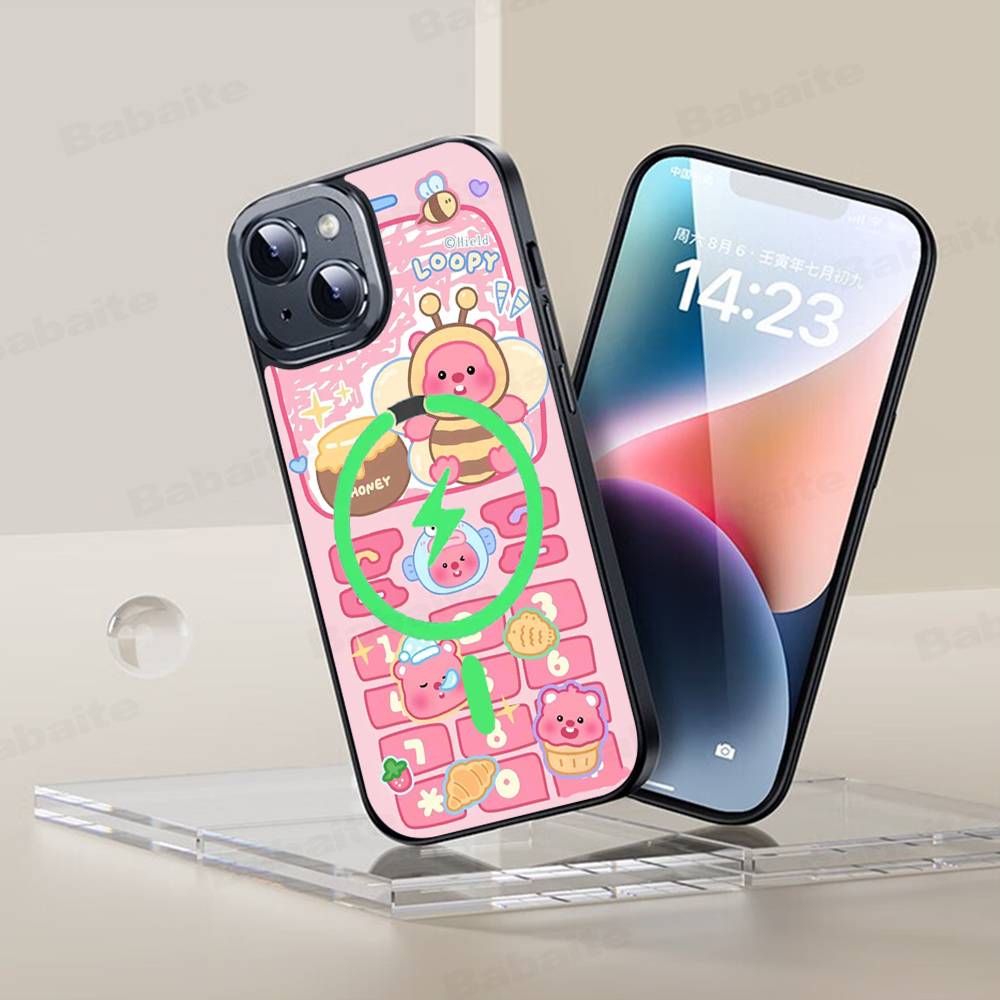 Phone Cases Loopy - เคสโทรศัพท์ไร้สายแม่เหล็ก Korea Zanmang L-Loopy สำหรับ Magesafe