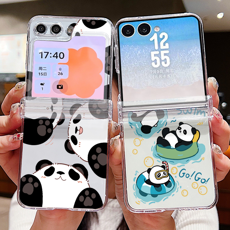 Phone Cases Z Fold 6 - เคสโทรศัพท์ลายแพนด้าน่ารักสำหรับ Samsung Galaxy Z Flip 8