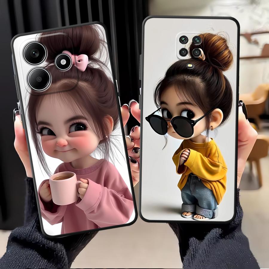 Phone Cases Xiaomi Redmi 12 - เคสโทรศัพท์ลายการ์ตูนสาวน้อยสำหรับ Xiaomi Redmi Note 14 10