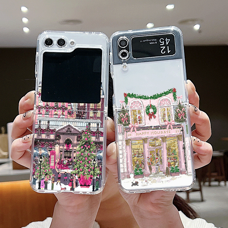 Phone Cases Z Fold 6 - เคสโทรศัพท์ลายทิวทัศน์หิมะในชนบท วันคริสต์มาส สำหรับ Samsung Galaxy Z