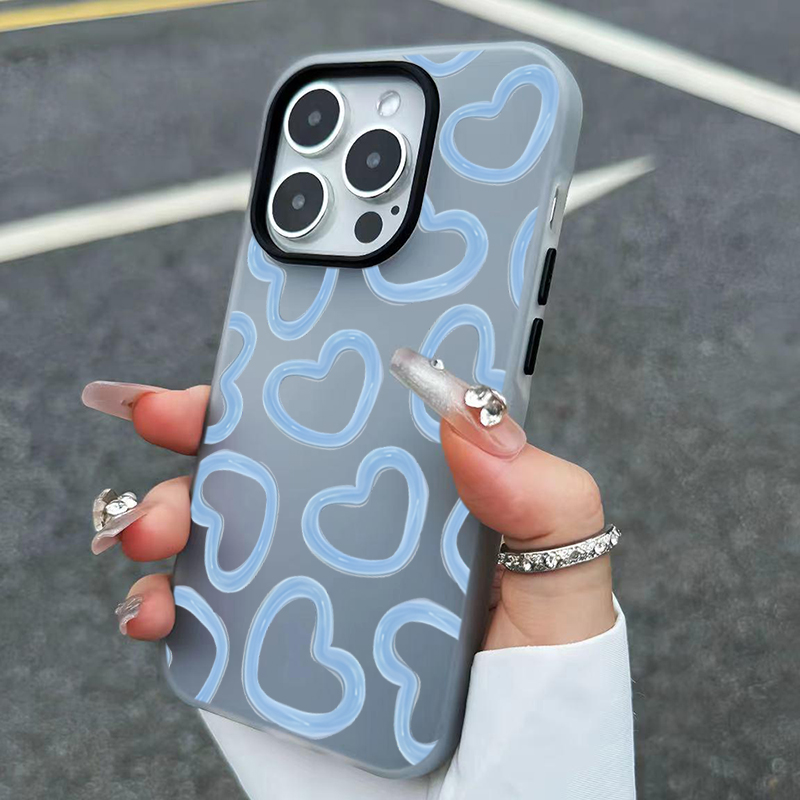 Phone Cases Xr Cute - เคสโทรศัพท์ลายหัวใจน่ารักสไตล์ภาพวาดสีน้ำมัน สำหรับ iPhone 17 16 15