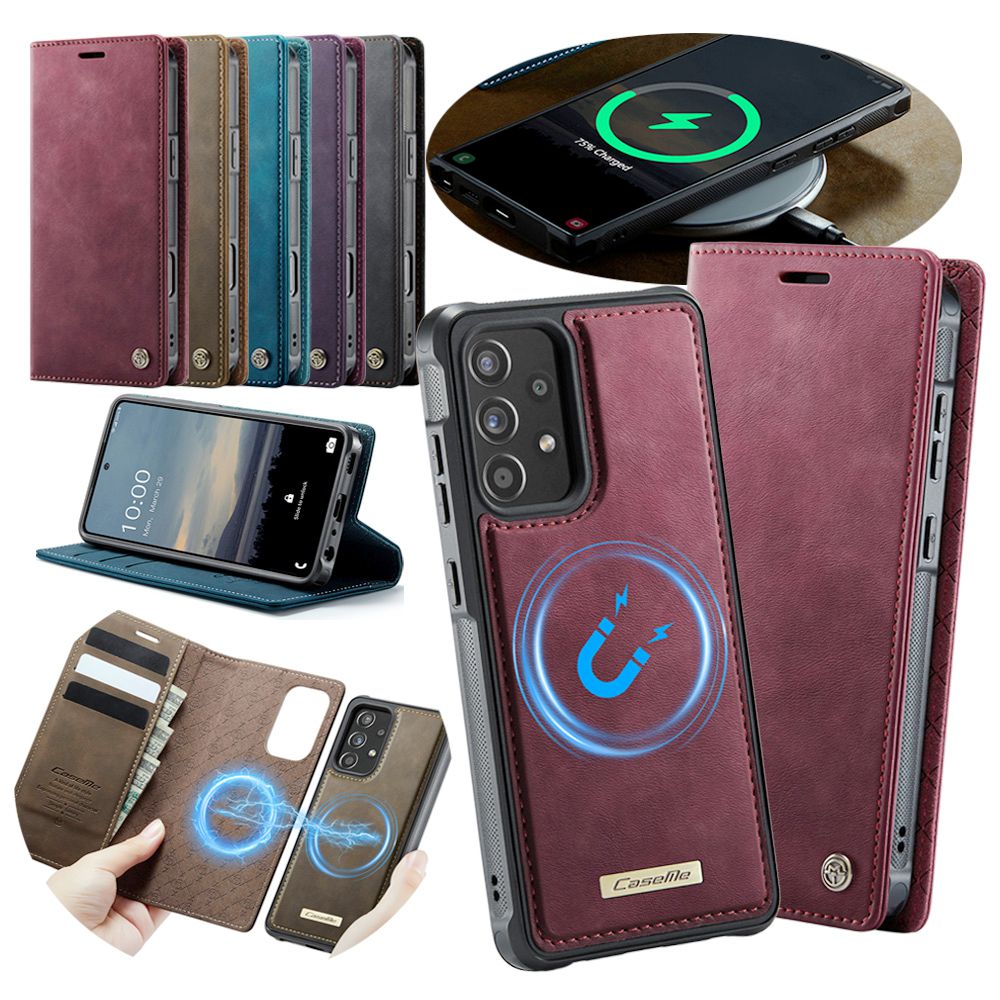 Phone Cases For Samsung A14 - เคสหนังแม่เหล็กแบบพับได้ 2 in 1 สำหรับ Samsung