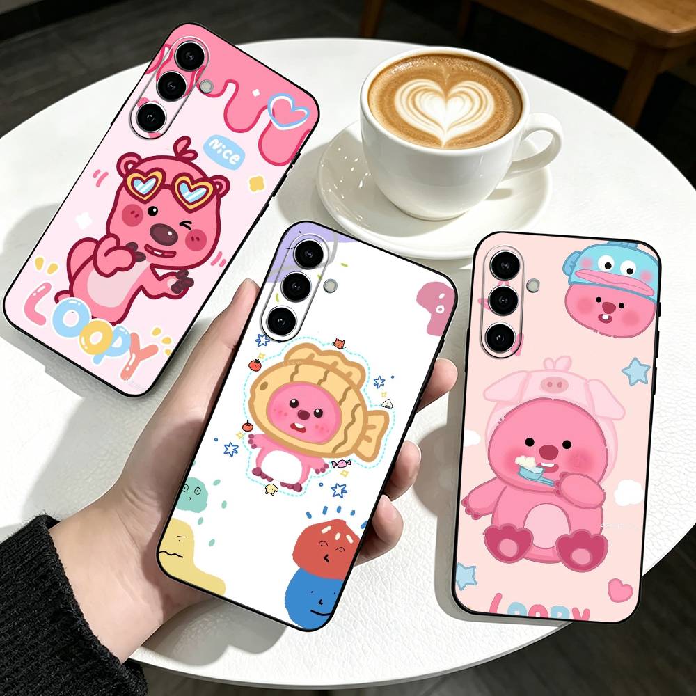 Phone Cases Loopy - สำหรับ c-Cute L-Loopys Gift เคสโทรศัพท์ซิลิโคนสีดำแบบนุ่มสำหรับซัมซุงกาแล็คซี่ A73,A72,A71,A70,A53,A52,A51