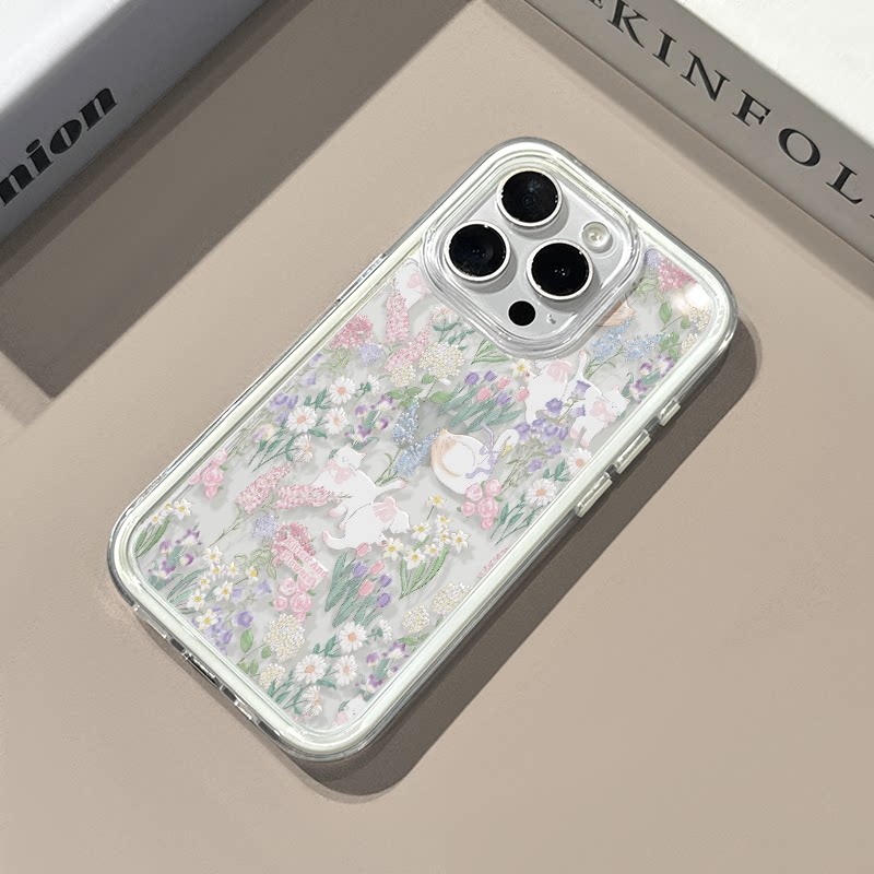 Phone Cases Xr Cute - เคสโทรศัพท์ซิลิโคนใสลายดอกไม้น่ารัก รูปแมว หงส์ สำหรับ iPhone 17