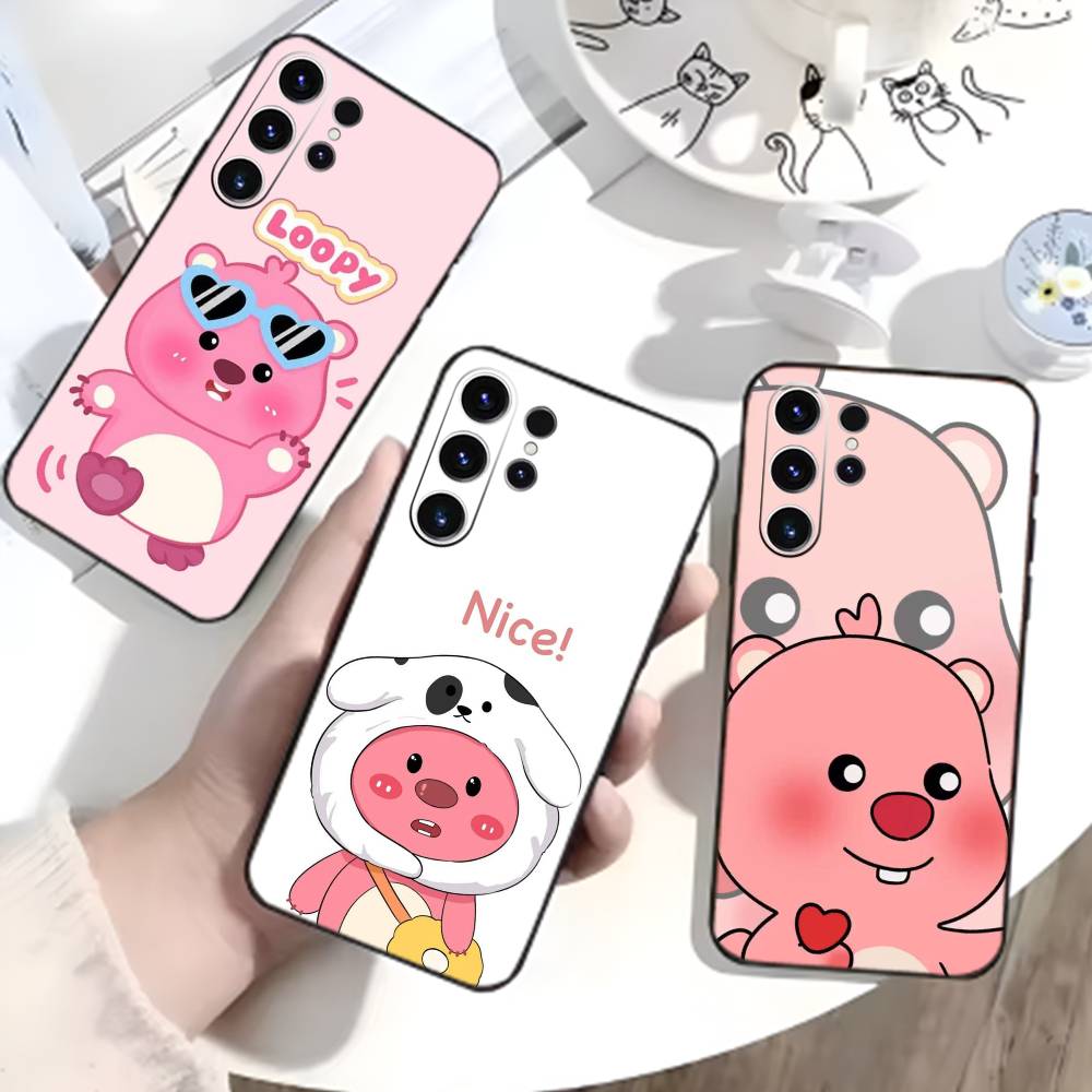Phone Cases Loopy - น่ารักการ์ตูน L-loopy เคสโทรศัพท์สำหรับซัมซุง S26,S25,S24,S23,S22,S21,S20,Ultra,Plus,FE ปกอ่อนสีดำ