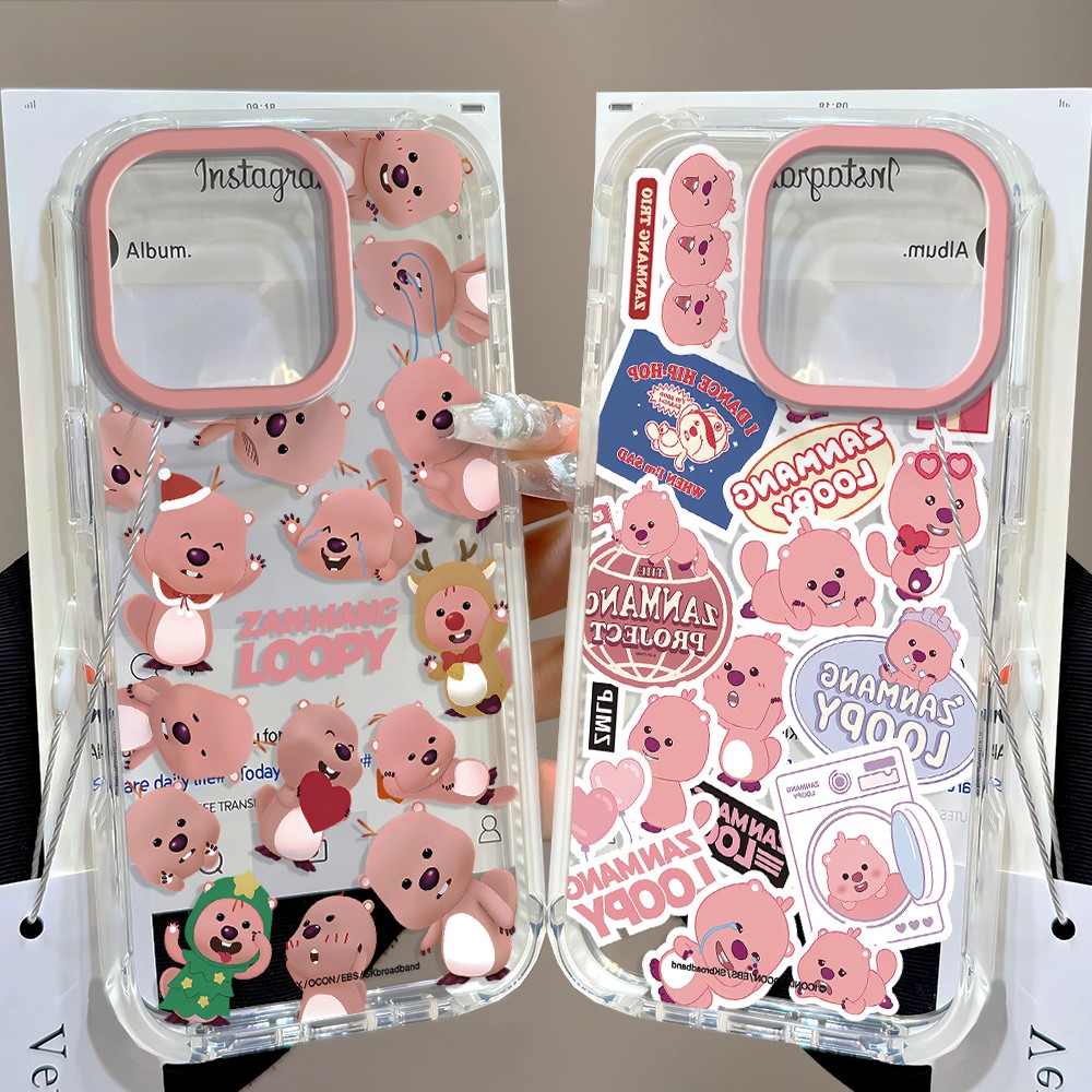 Phone Cases Loopy - เคสโทรศัพท์ลายลูปปี้สีชมพูน่ารักสำหรับ Samsung Galaxy A27 A37 A57