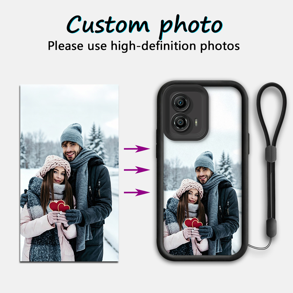 Phone Cases Custom - เคสโทรศัพท์กันตกแบบมีสายคล้องพร้อมรูปภาพที่ปรับแต่งได้สำหรับ Motorola G85/G84/G75/G73/G60/G55/G54/G53/G52/G82/G35/G34/G30/G20/G22