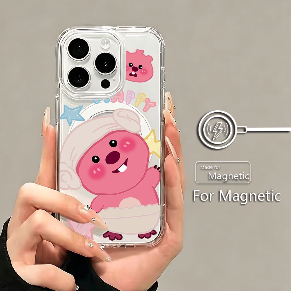 เคสโทรศัพท์แม่เหล็กสีชมพูคาวาอ - Phone Cases Loopy บทวิจารณ์และราคา