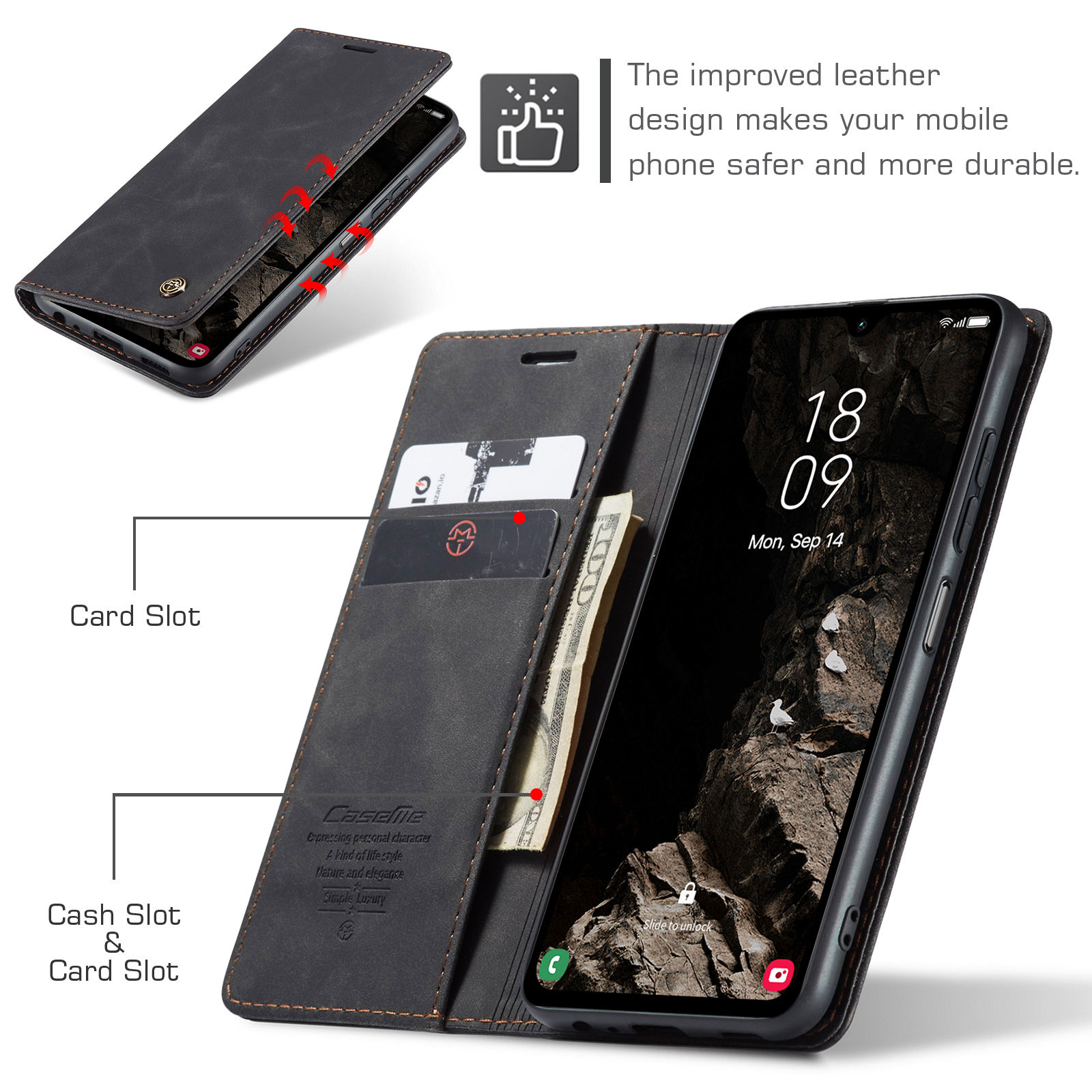 กระเป๋าสตางค์พลิกสําหรับSamsun - Leather Folio Wallet Case บทวิจารณ์และราคา