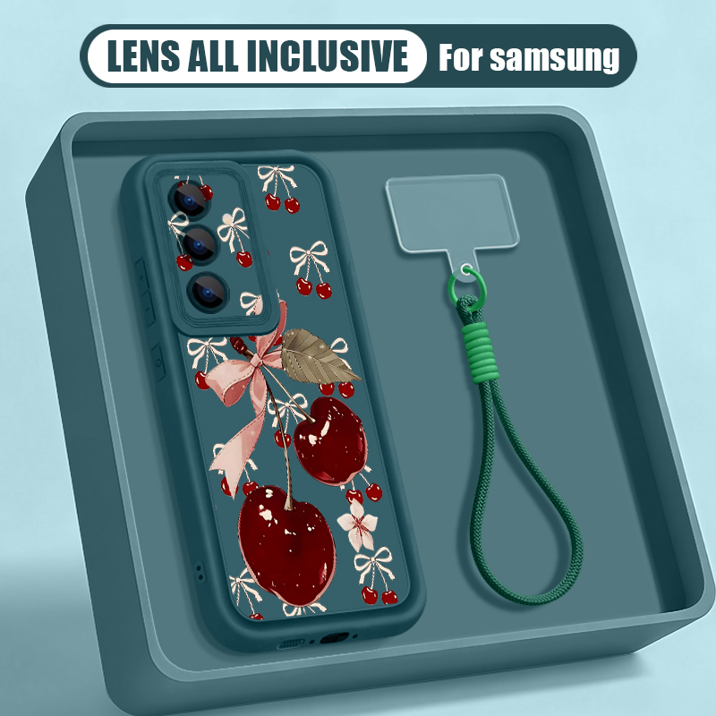 เคสโทรศัพท์ลายเชอร์รี่พร้อมสาย - Phone Cases Android บทวิจารณ์และราคา
